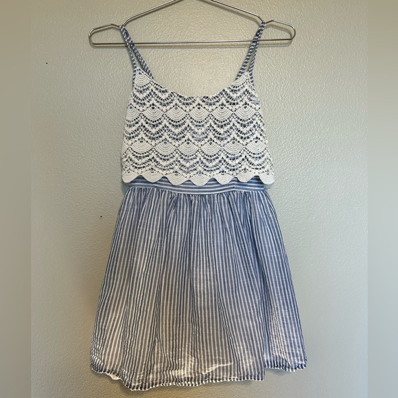 Abercrombie & Fitch Dresses & Skirts - Abercrombie & Fitch White and Blue Striped Smocked Sundress